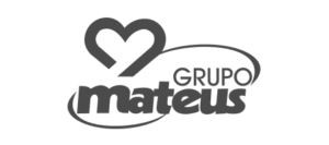 Logo cinza marca Grupo Mateus